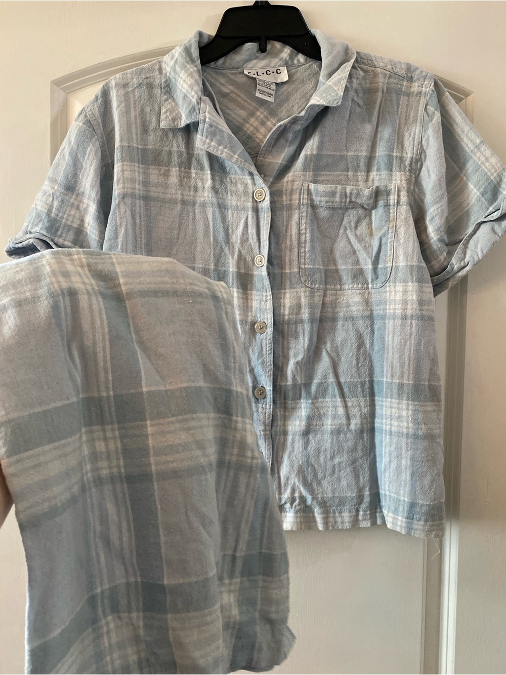 L.L. C.C. Light Blue Plaid Button-Up Shirt